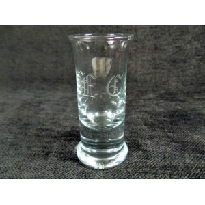 Verre à vodka ancien initiales gravées