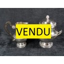 Ensemble &agrave; caf&eacute; en m&eacute;tal argent&eacute;