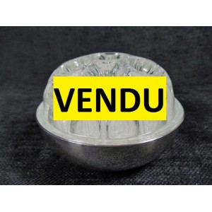 Picnic glass flowers in a glass silver metal