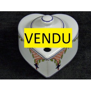 Quimper pottery inkwell signed HB Henriot