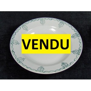 Plat rond creux en fa&iuml;ence Moulin des Loups