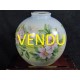 Vase boule en porcelaine de Limoges réhaussé main