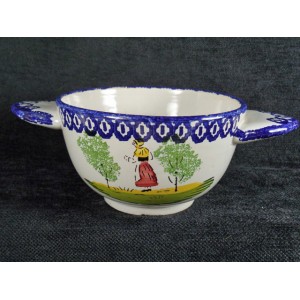 Bol à oreille ancien dans le goût de Quimper