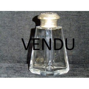 Flacon verseur/sucrier en cristal et argent