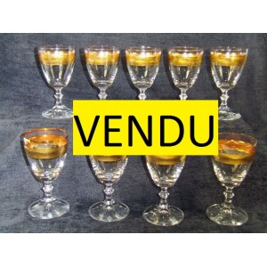 Old glasses for wine foot  qty:8  