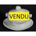 Moutardier en fine porcelaine blanche