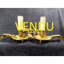 Pair of small bronze candlesticks electrified 