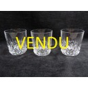 Lot de 3 verres à whisky en cristal d'arques