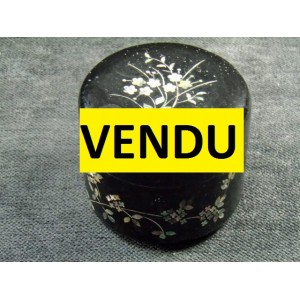 Wooden box blackened Napoleon III pearl inlay 