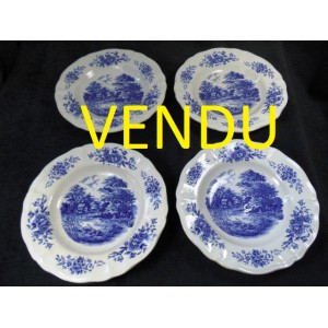 Set of 4 soup plates in Sarreguemines model romantic 