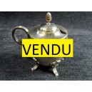 Moutardier ancien en m&eacute;tal argent&eacute;